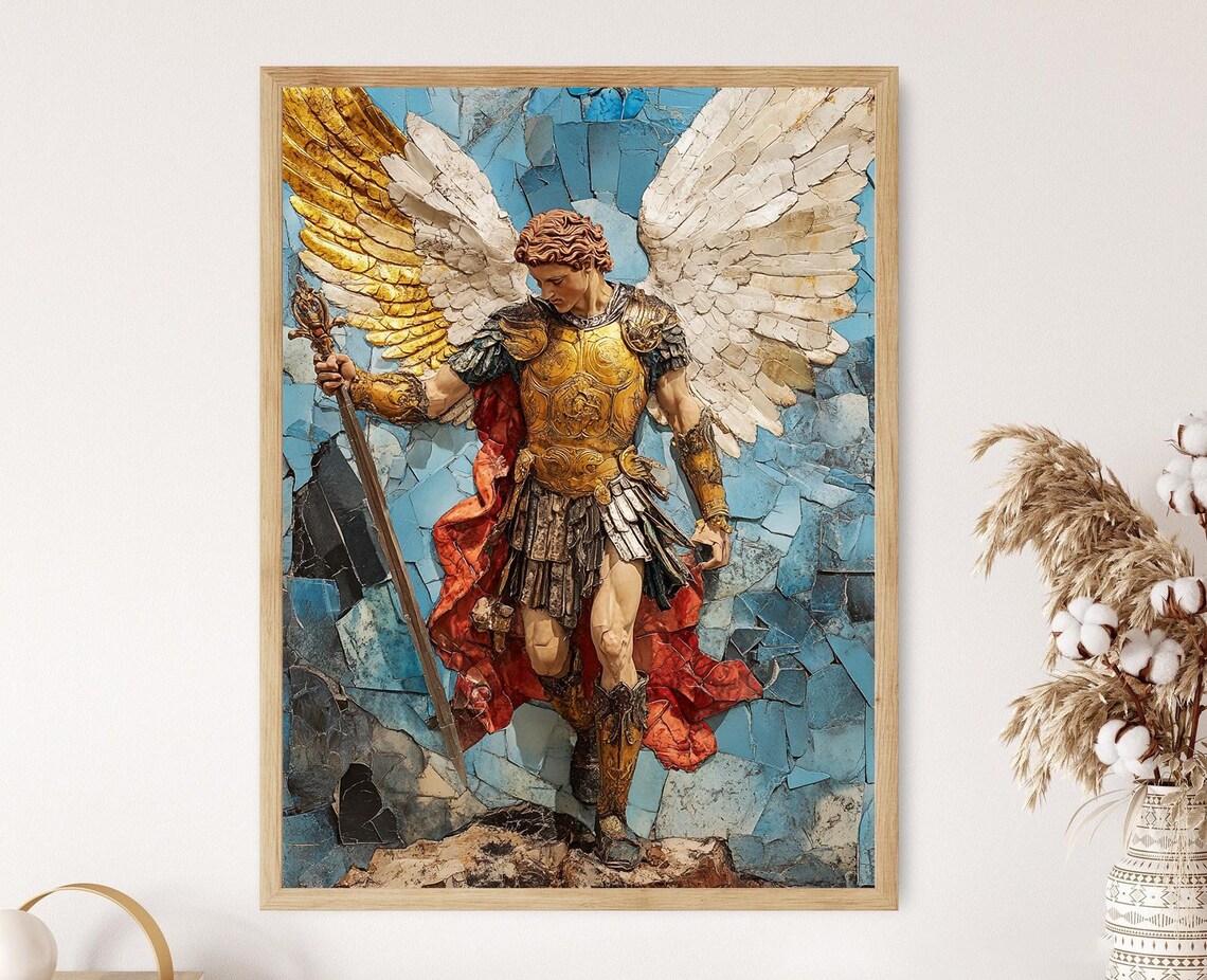 Saint Michael The Archangel Art Print, Spiritual Iconography