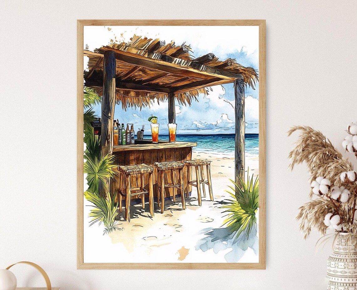Isla Mujeres Beach Bar, Mexican Island Decor