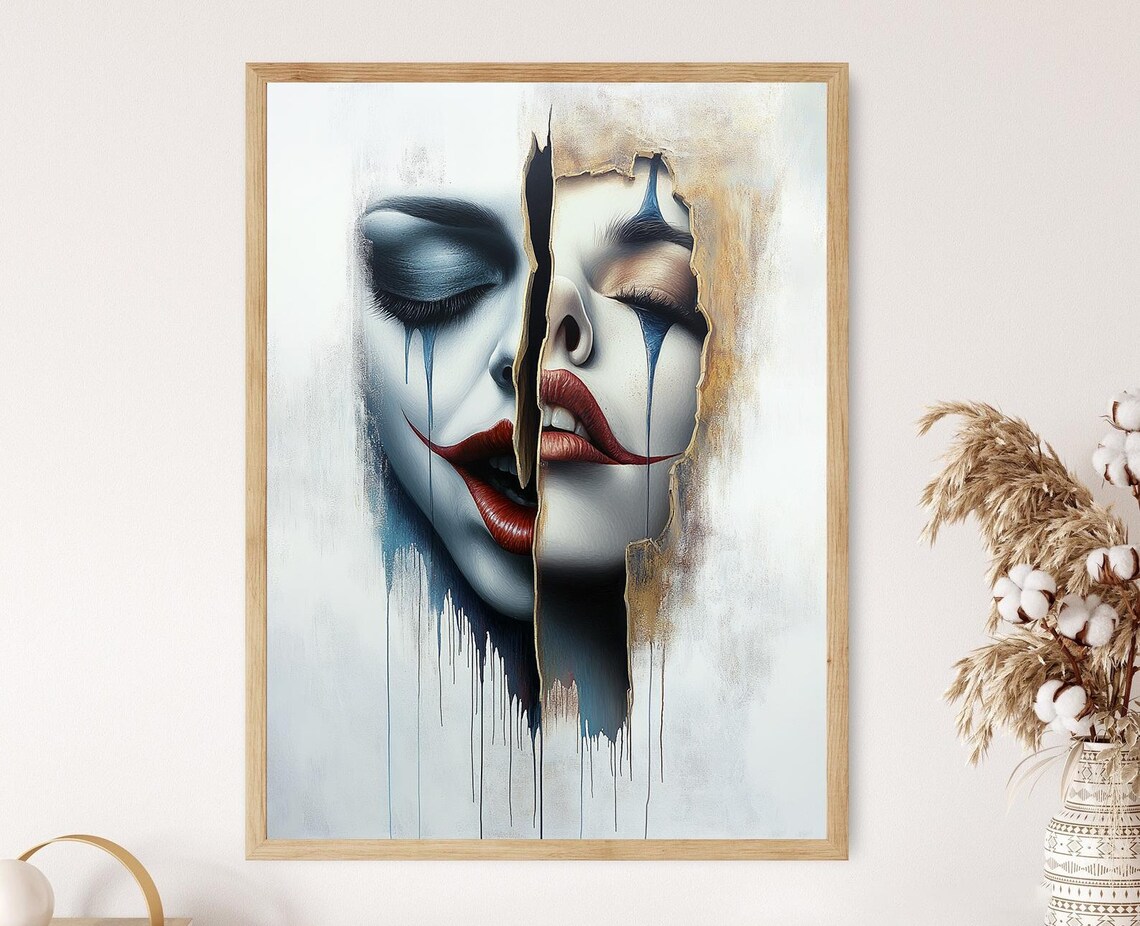 Broken Illusion Clown Surreal Face Art Print