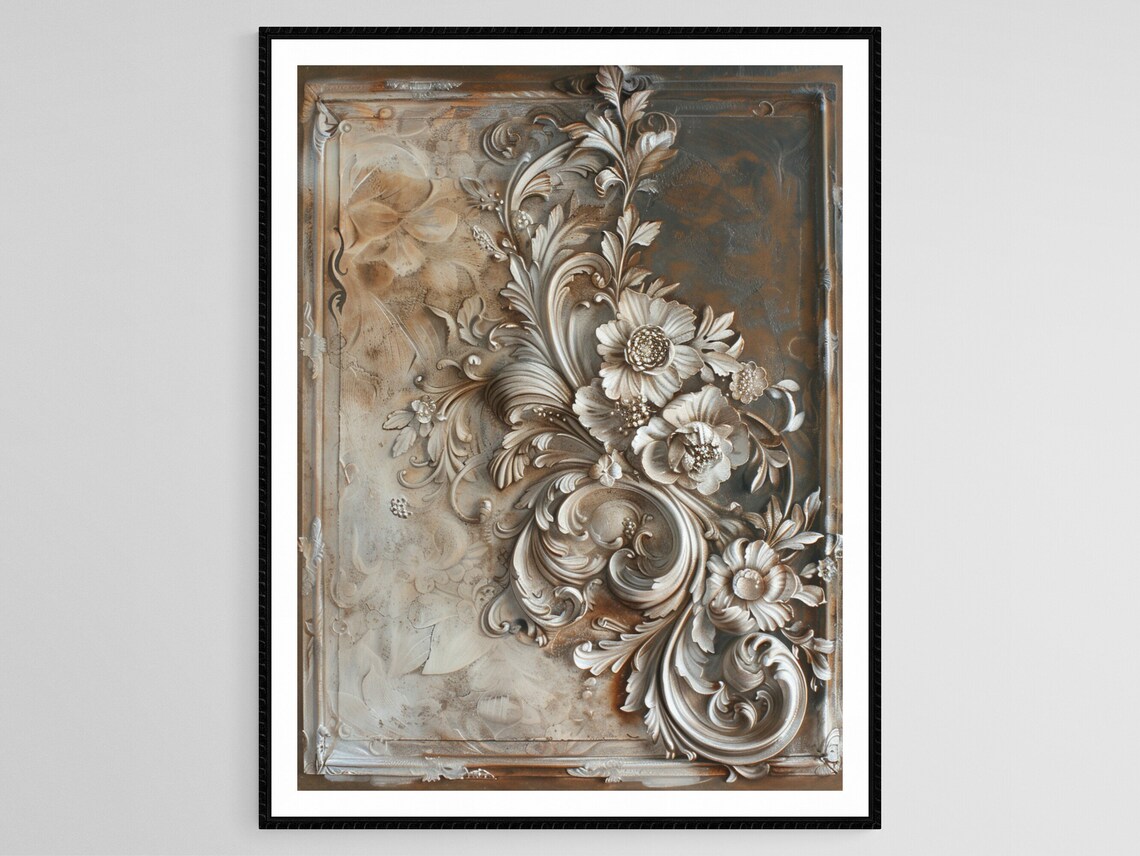 Baroque Motifs, German Rococo Ornamentation Art Print