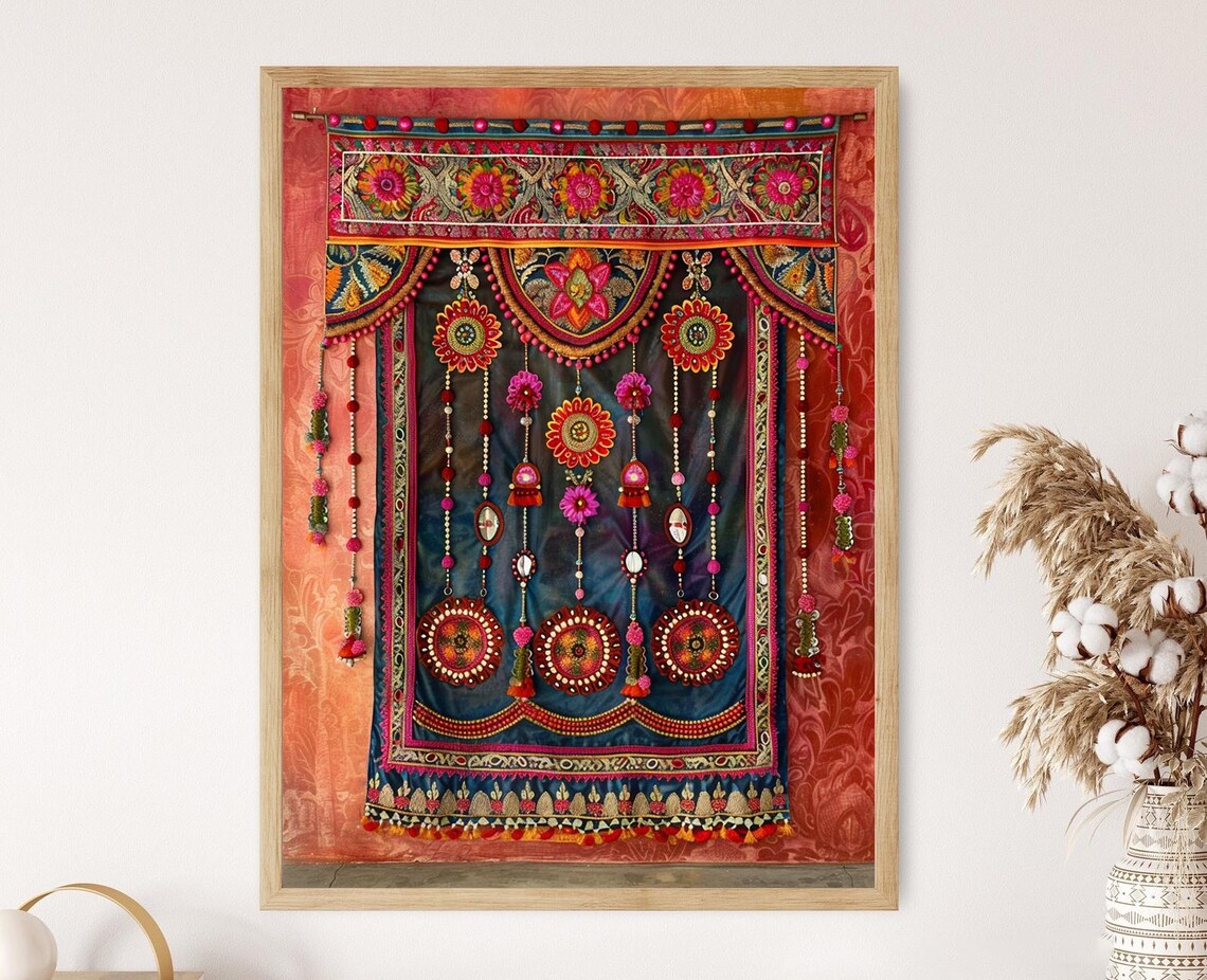 Indian Toran Art Print, Traditional Door Decoration