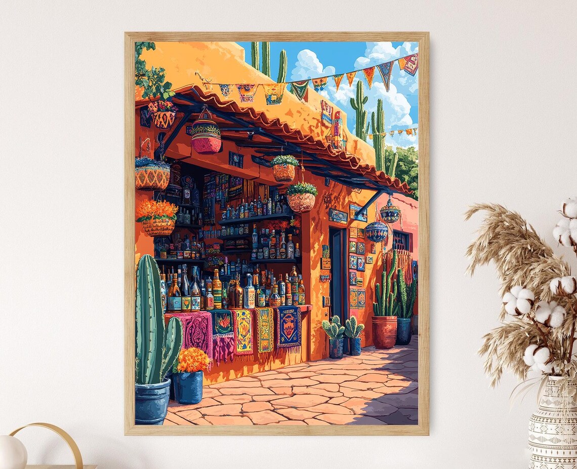Tequila Table Runner Mexican Souvenir Stall Poster