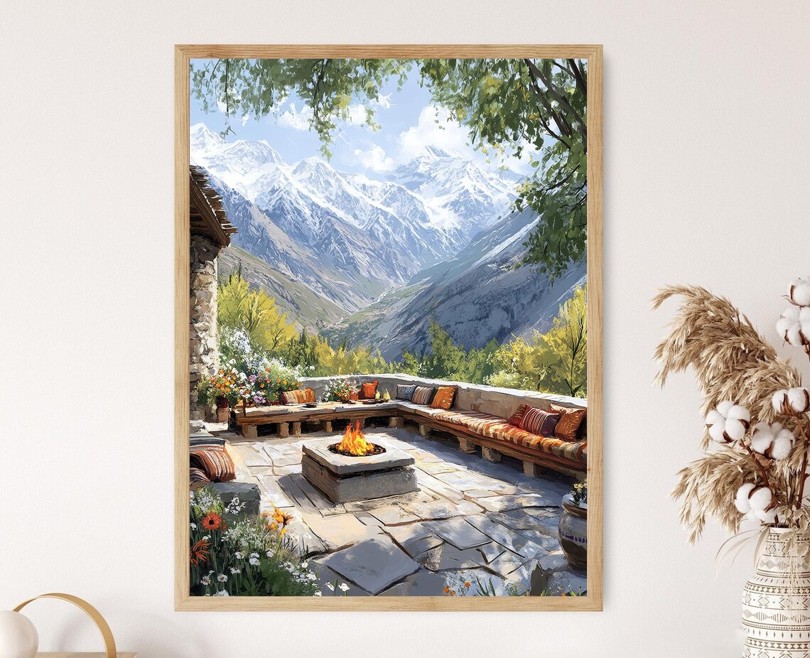 Skardu Poster, Gilgit Baltistan Kashmir Illustration