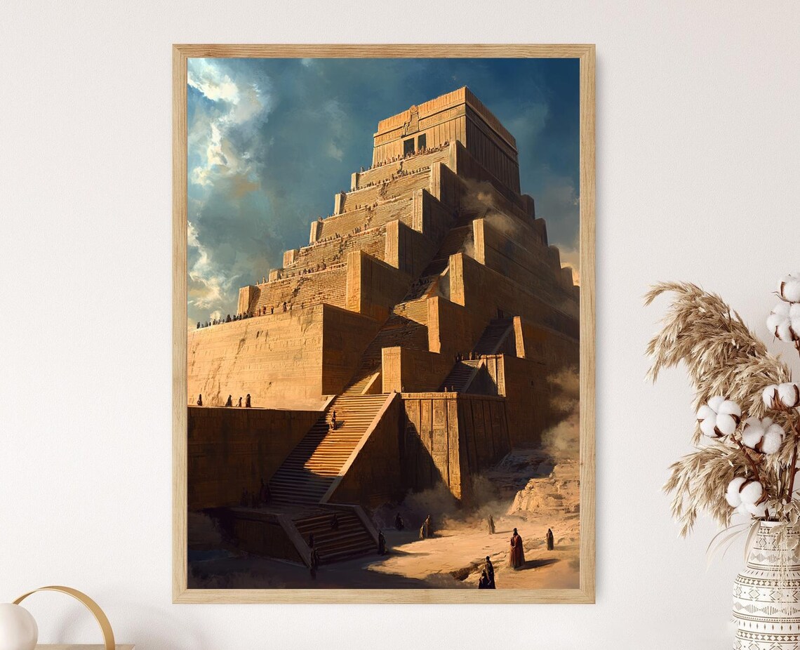 Mesopotamian Ziggurat, Stepped Terraces Temple Art Print