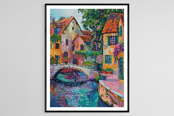 Paul Signac Inspired Pointillism Artwork Bold And Vibrant Painting Home Decor Accent Special Gift Idea