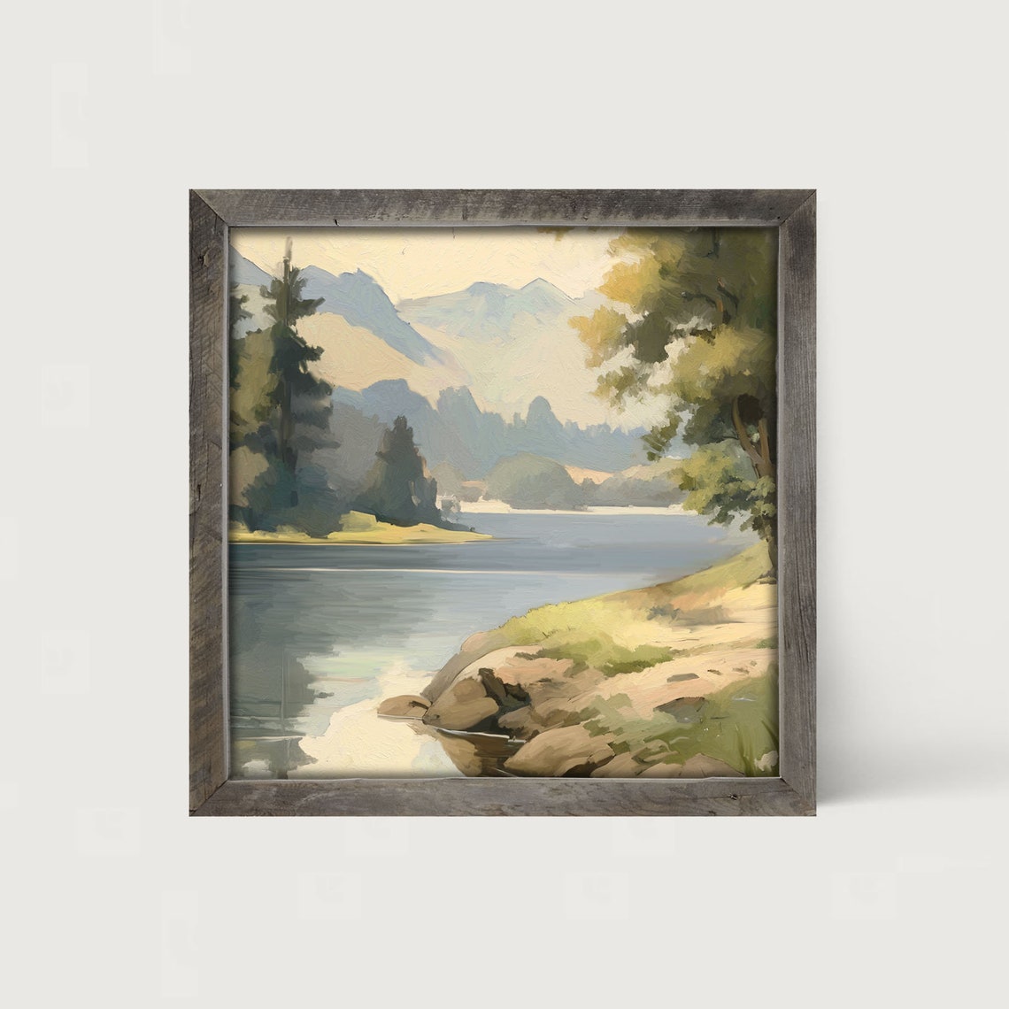 Serene Lake View Framed Print Tranquil Nature Scene Artwork For Home Decor - Image 4