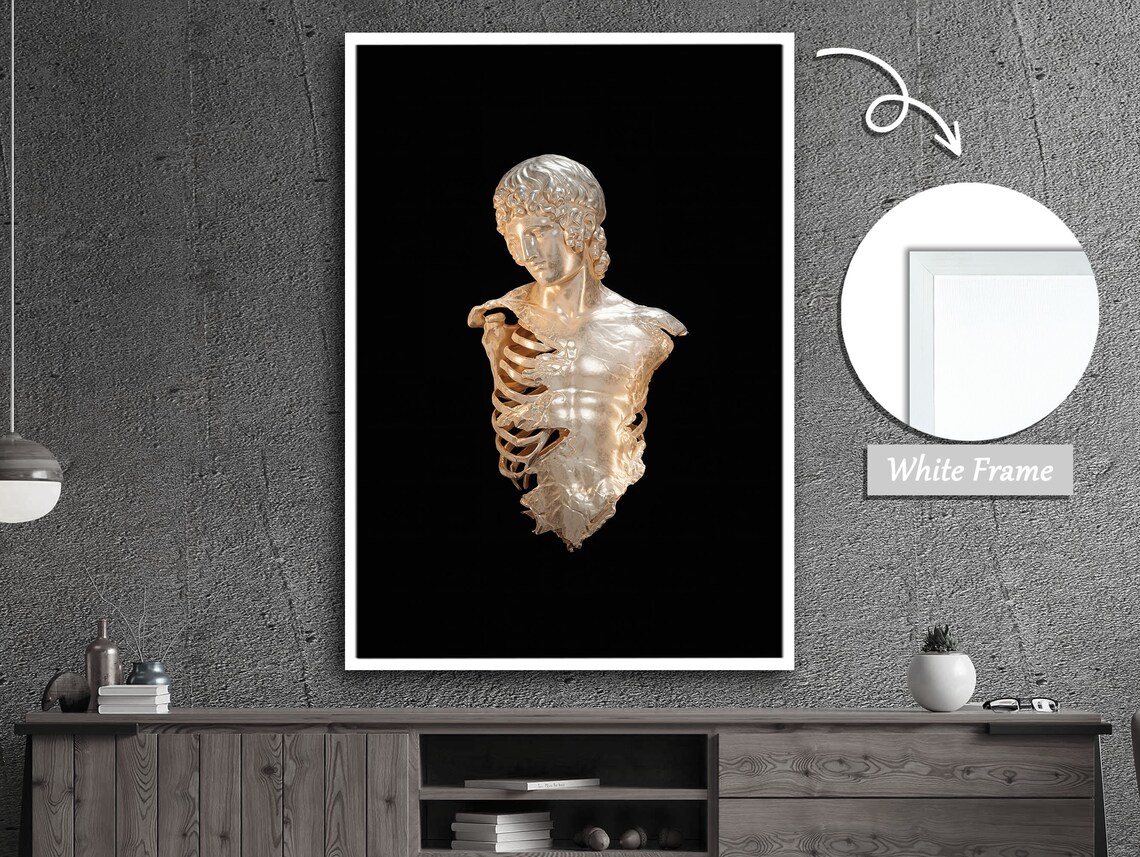 Metallic Contrast Silver Skeleton With Gold Reflections - Image 2