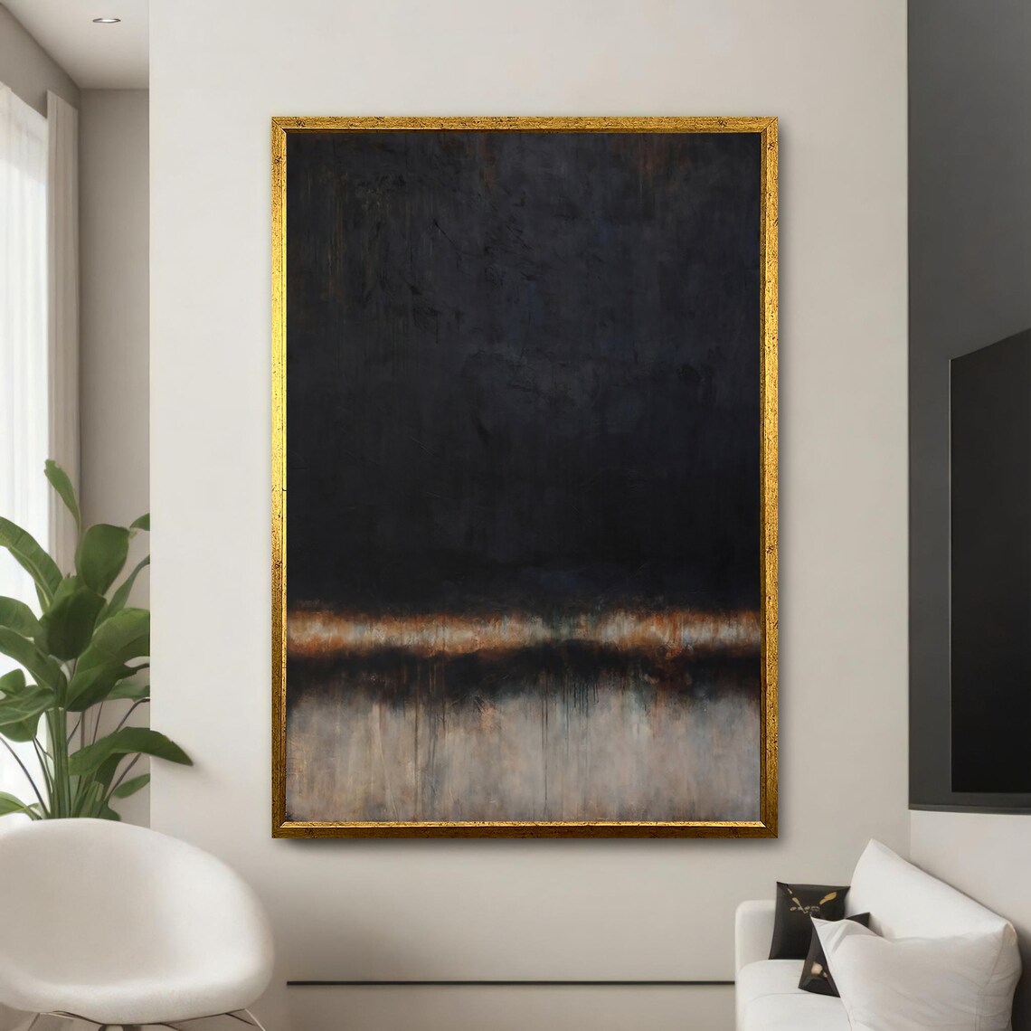 Abstract Dark Gradient Painting, Modern Art Gift - Image 5