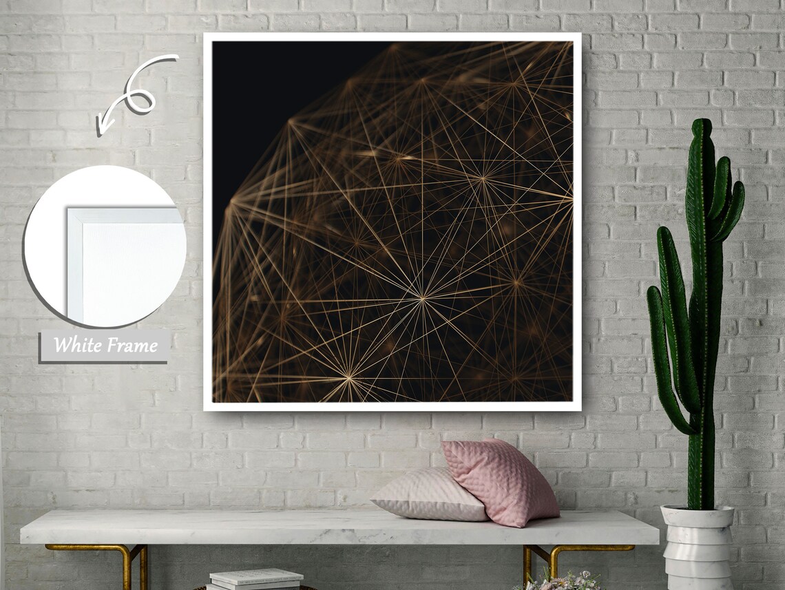 Connected Bronze Mesh Artwork, Abstract Metal Art - Image 3