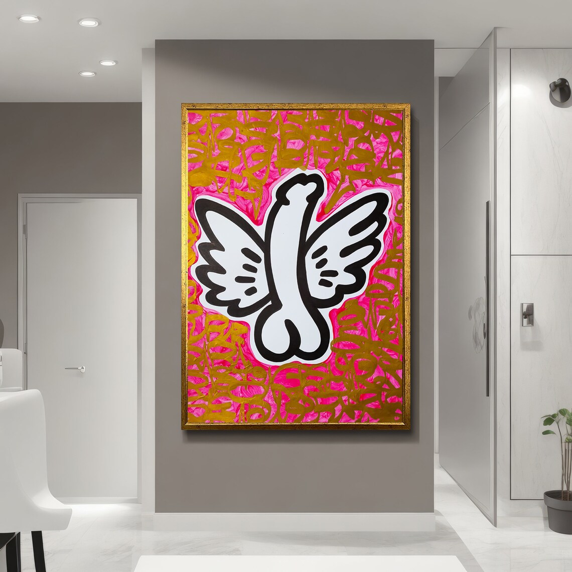 Modern Abstract Winged Figure, Gift for Contemporary Art Lovers - Image 5