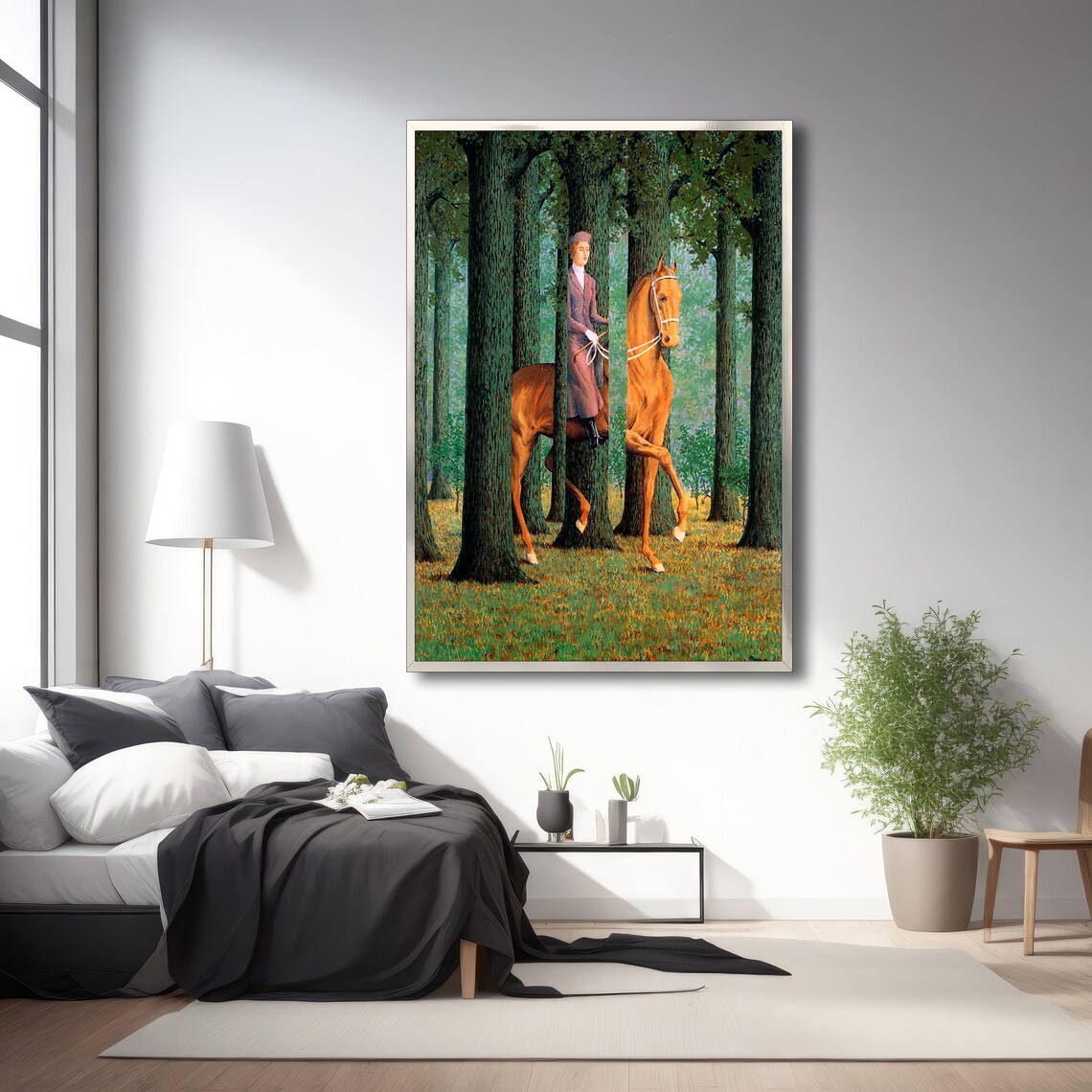 Magritte Inspired Horse And Rider In Forest Art Print - Image 3