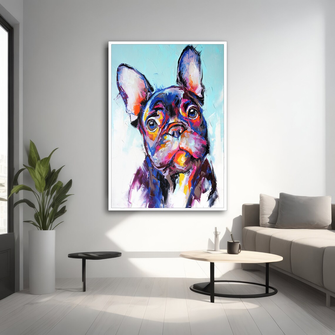 Colorful Dog Knife Effect Masterpiece Art Print - Image 5