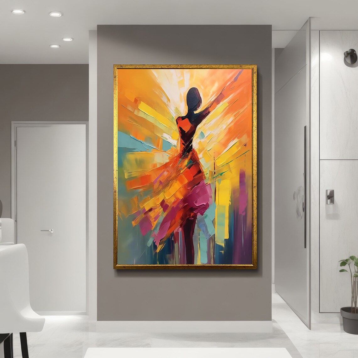 Bright Abstract Dance, Modern Ballet Dancer Art Print - Image 5