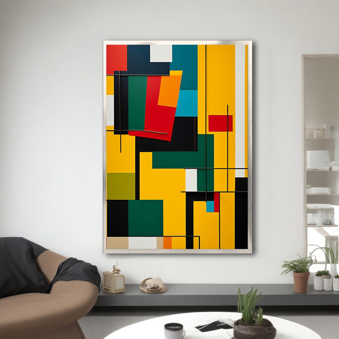 Abstract Geometric Painting, Modern Wall Art Gift - Image 3
