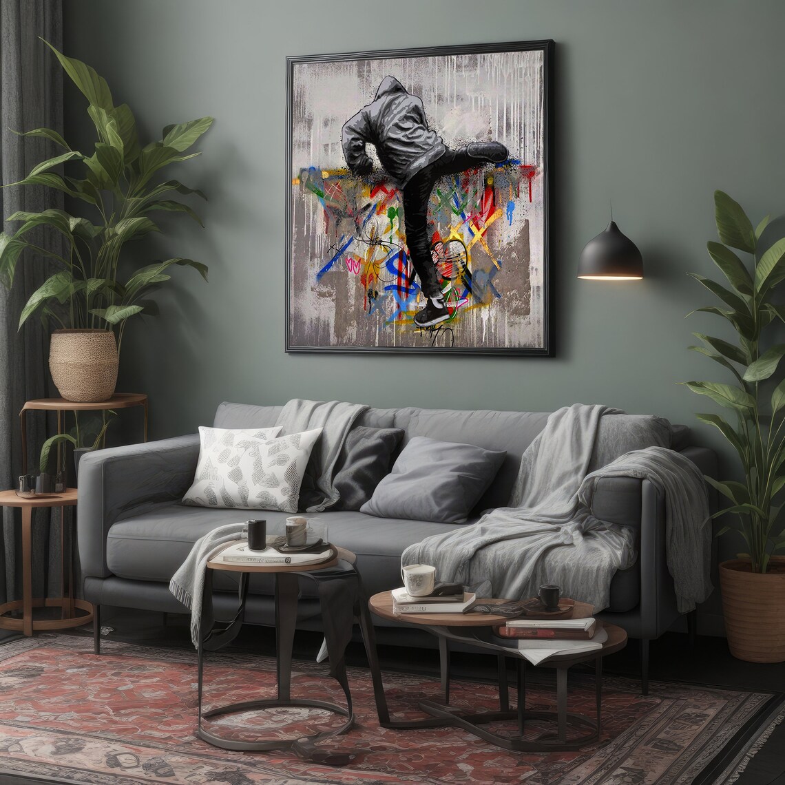 Dynamic Graffiti Urban Street Dancer, Unique Gift