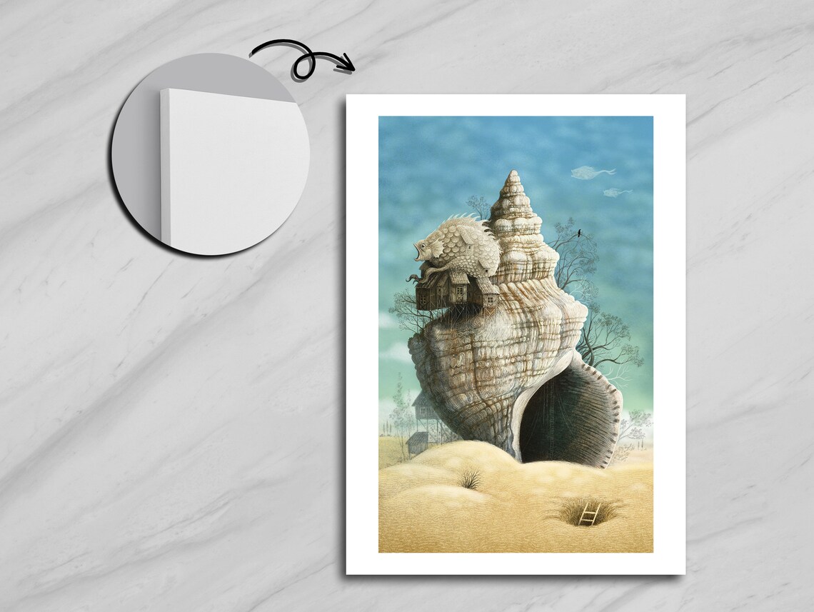 Castle Shaped Seashell, Coastal Decor Art Print - Image 5
