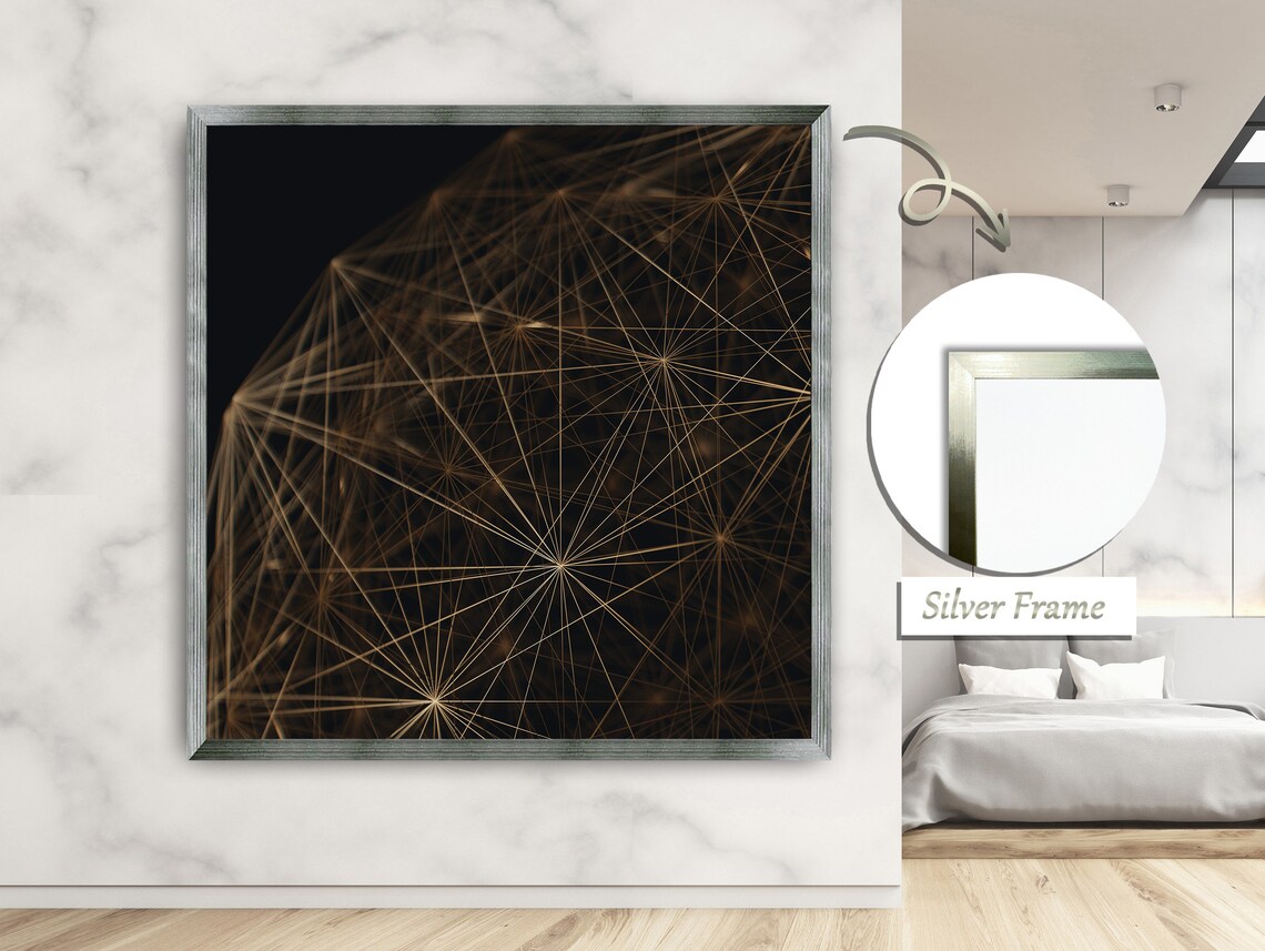 Connected Bronze Mesh Artwork, Abstract Metal Art - Image 2