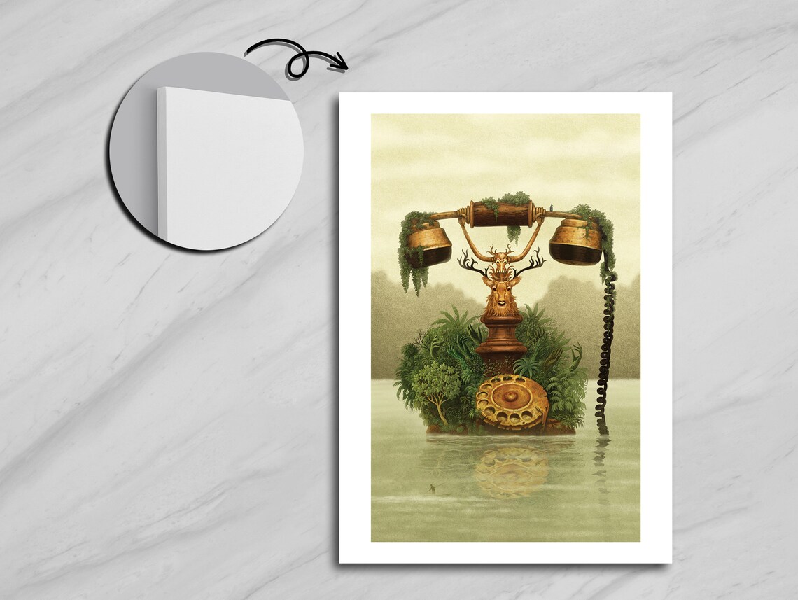 Overgrown Vintage House Phone, Botanical Decor