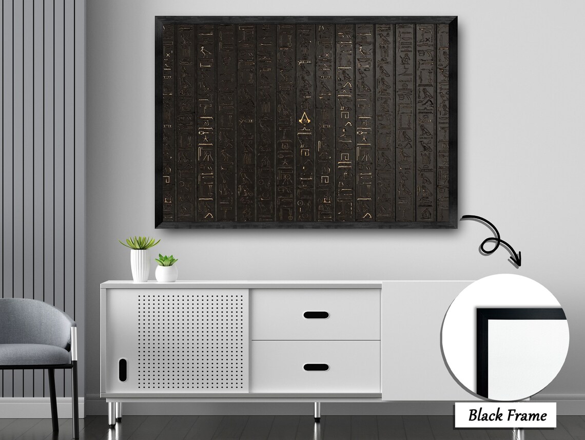 Futuristic Hieroglyph Tablet, Modern Mixed Media Art