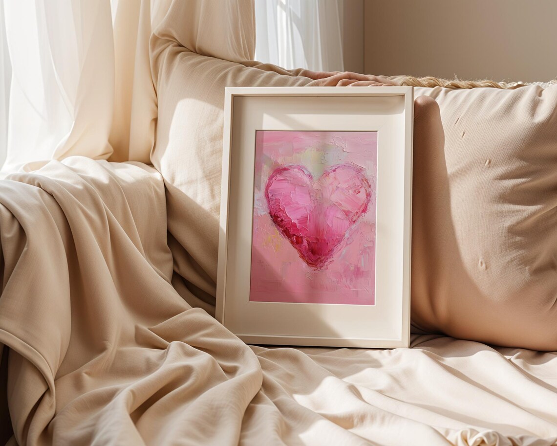 Vintage Valentines Day Heart Art Print, Romantic Decor - Image 2