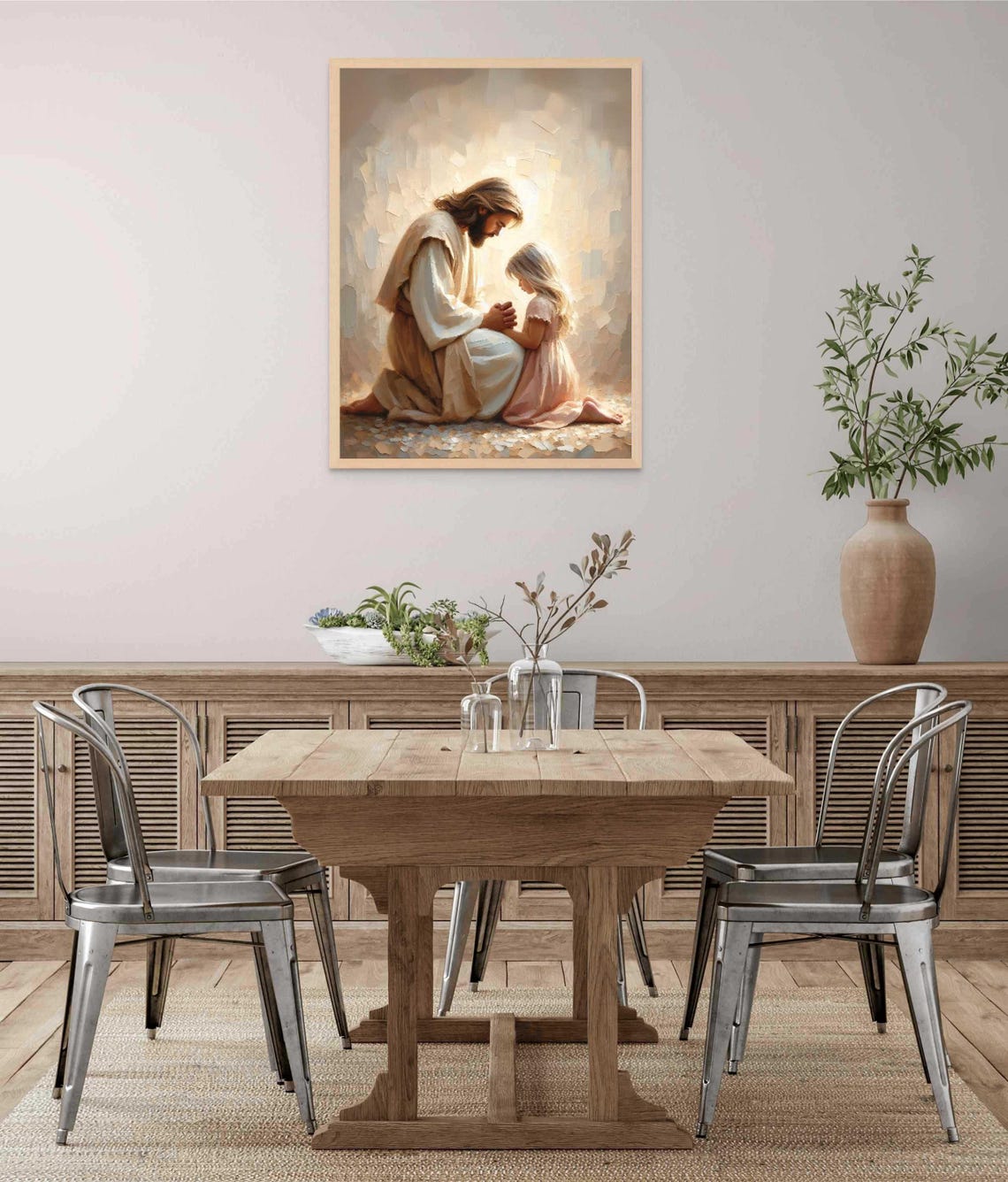 Jesus And Girl Praying Christian Wall Art Jesus With Girl Picture Of Jesus Lds Bible Prints Jesus With Children Jesus Art - Image 6