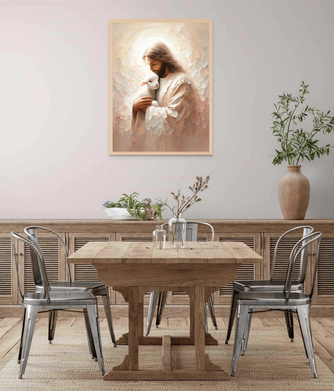 Jesus With Lamb Christian Art, Bible Poster Print - Image 5