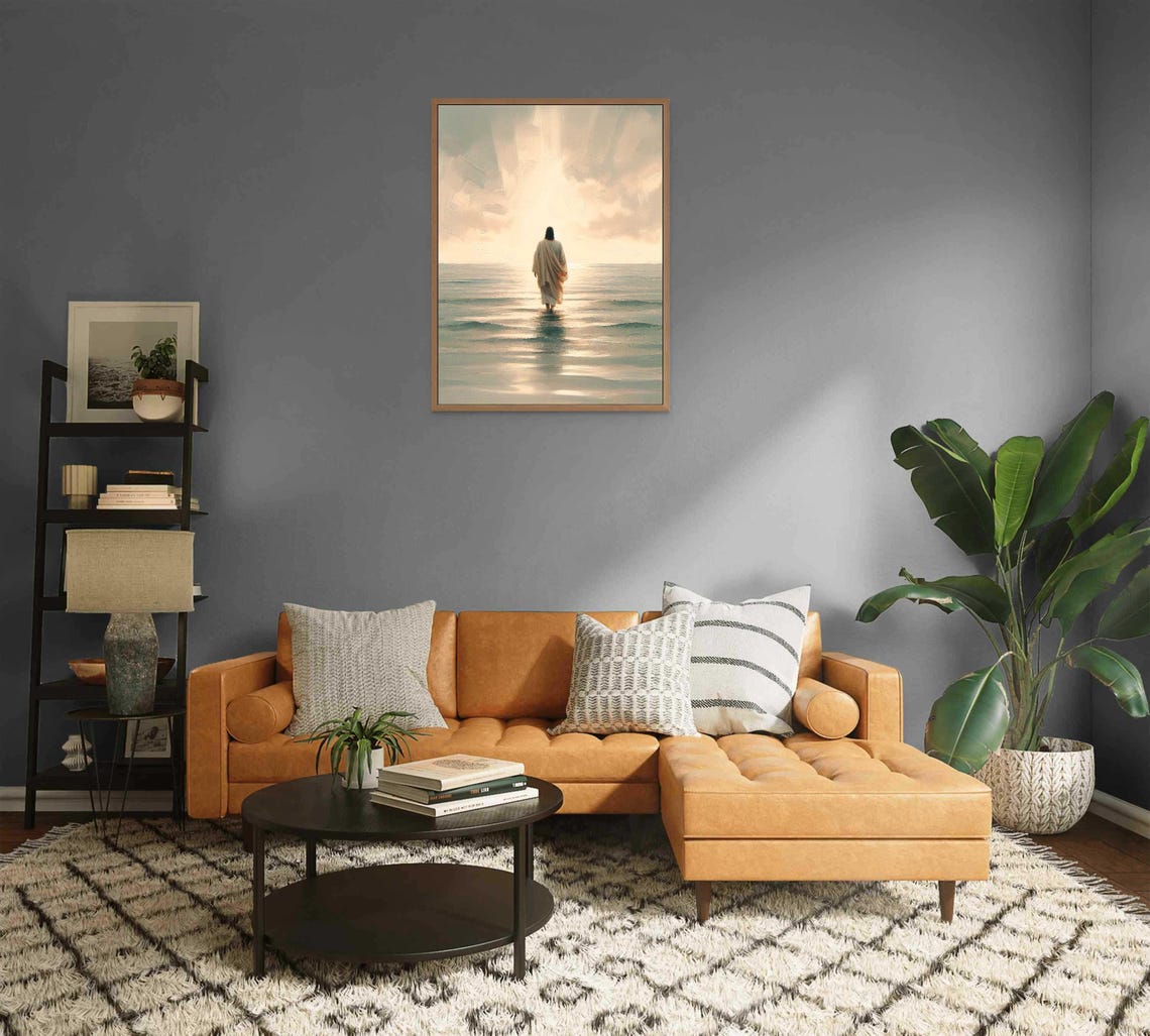 His Walk Modern Christian Art Jesus Walking On Water Art Jesus Painting Lds Painting Bible Art Jesus Watercolor Picture Of Christ - Image 2