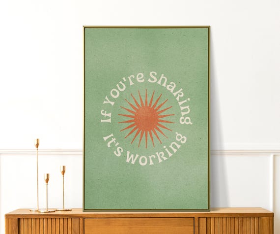 If Youre Shaking Its Working Cute Pilates Yoga Wall Art Motivational Gym Decor Girly Workout Poster For Home Or Studio Gift