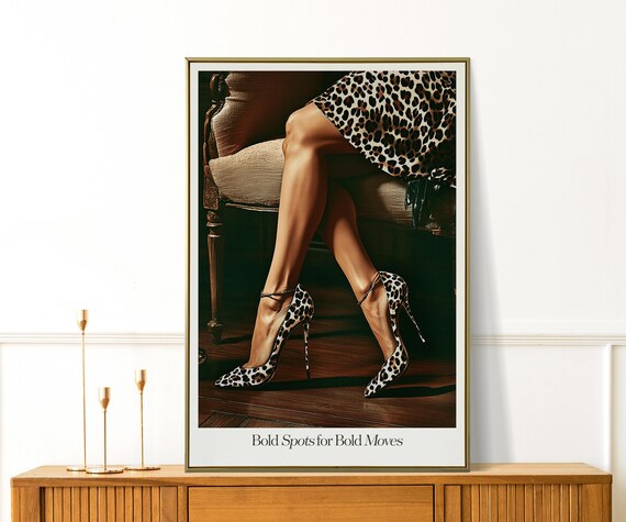 Bold Moves Print Vintage Cheetah Wall Art Trendy Leopard Decor For Bedroom Or Apartment Perfect Preppy Gift New Yorker