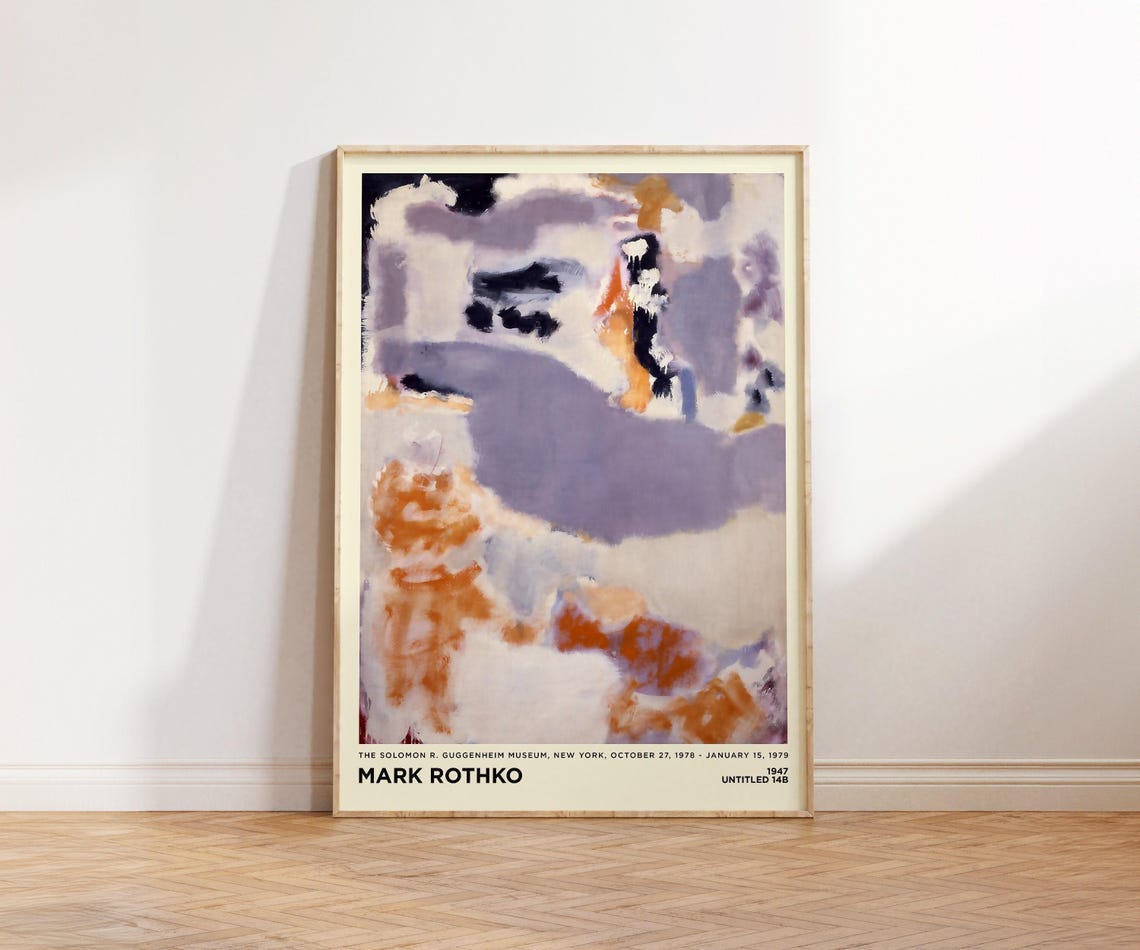Mark Rothko Purple Abstract 1947 Untitled 14B Exhibition Poster