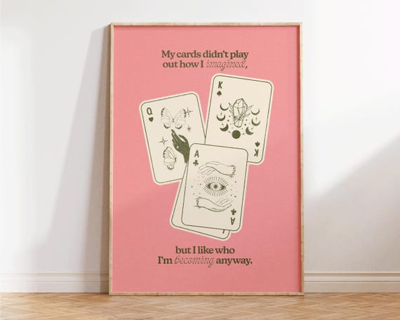 Playing Card Print Ace Cards Wall Art Positive Quotes Preppy Decor Apartment Motivational Poster