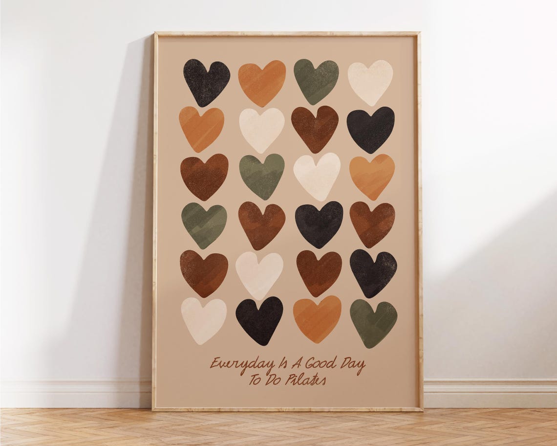 Everyday Is A Good Day To Do Pilates Heart Grid Quote Poster