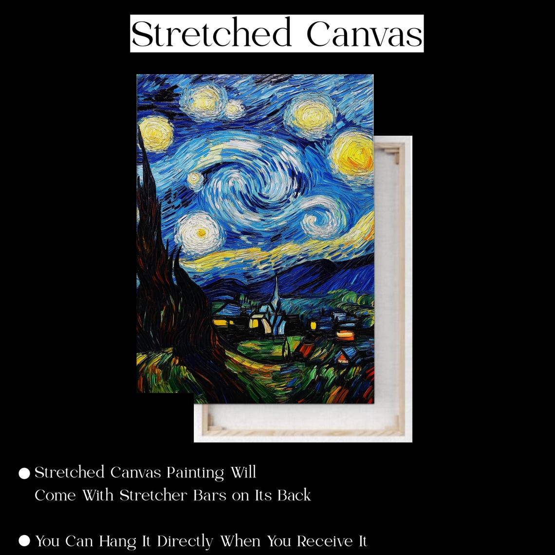 Starry Night Van Gogh Reproduction Classic Art Masterpiece Poster - Image 2