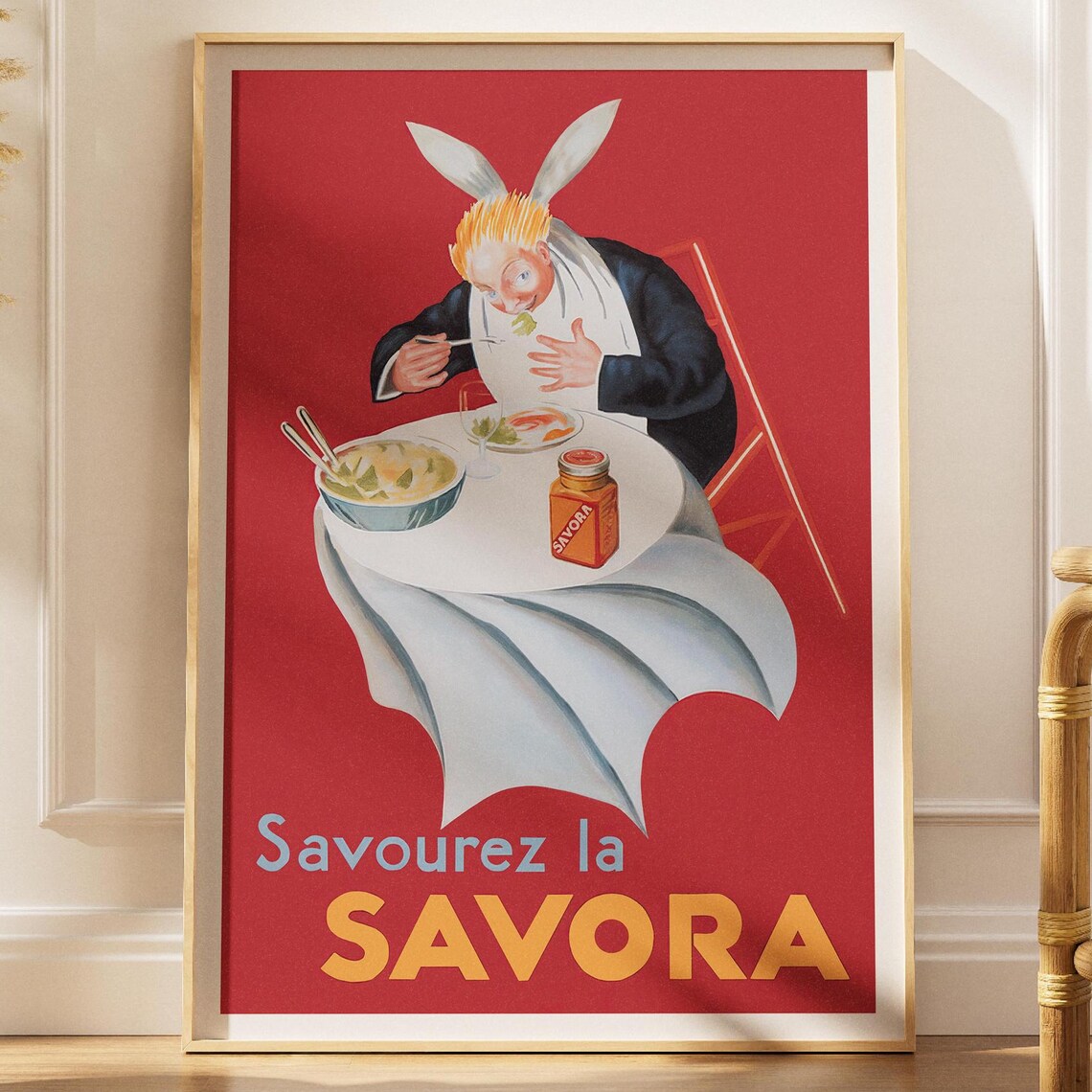 Savourez la Savora Vintage French Retro Food Advertising Poster