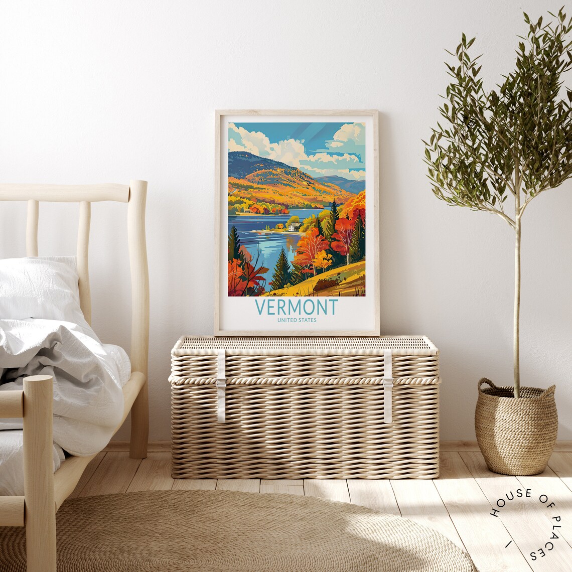 Vermont Usa Travel Poster, Custom Travel Postcard - Image 3