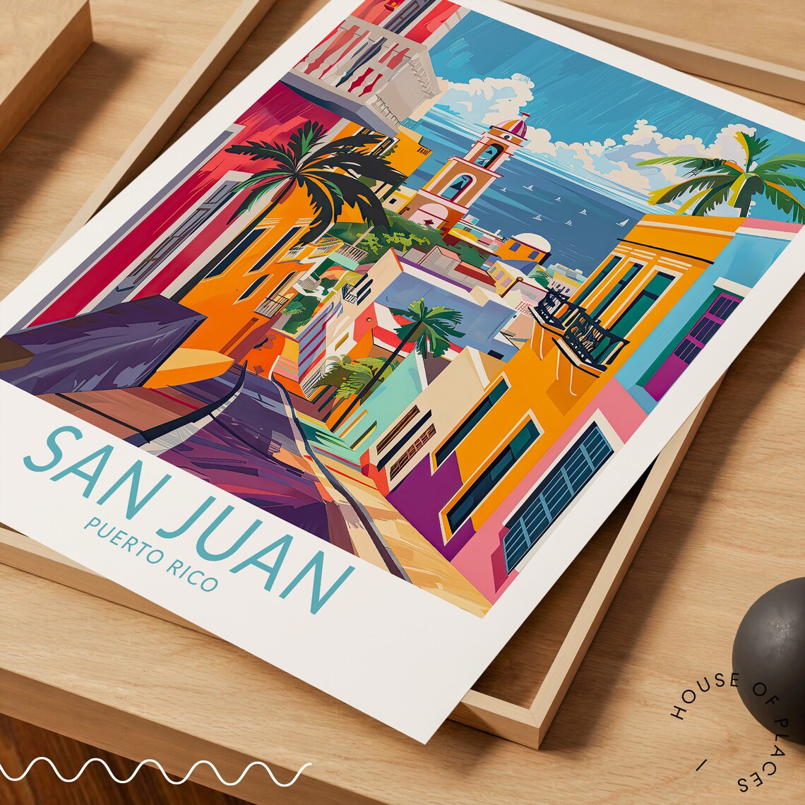 San Juan Puerto Rico Travel Poster, City Wall Art - Image 3