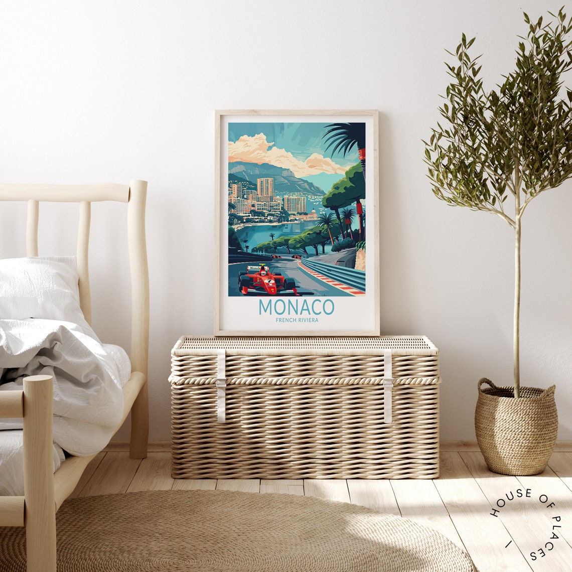 Monaco French Riviera Formula One Race Retro Travel Art Poster - Image 3