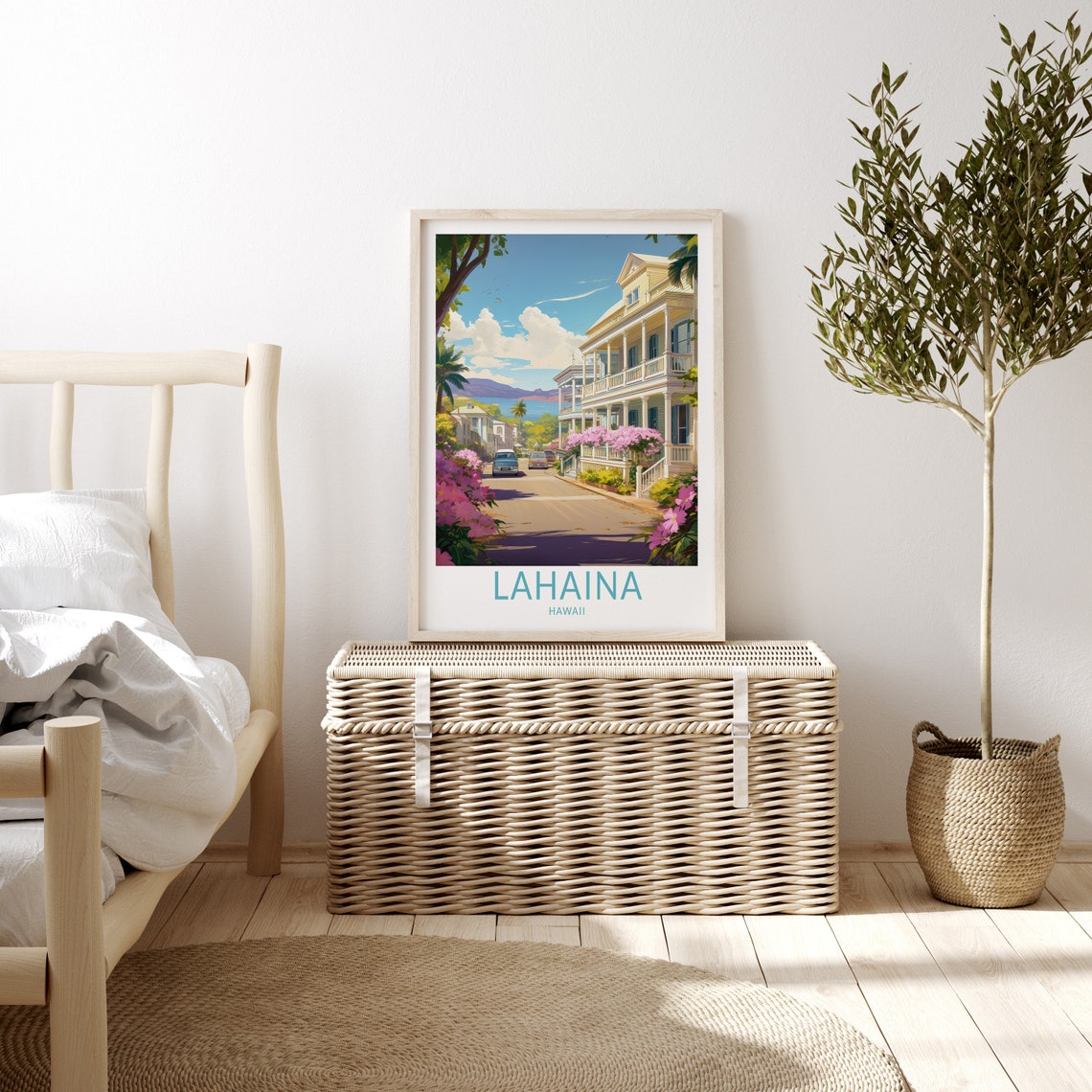 Lahaina Hawaii Travel Print Hawaii Travel Poster Print Lahaina Hawaii Wall Art Hawaii Travel Wall Decor City Travel Poster Gifts - Image 3