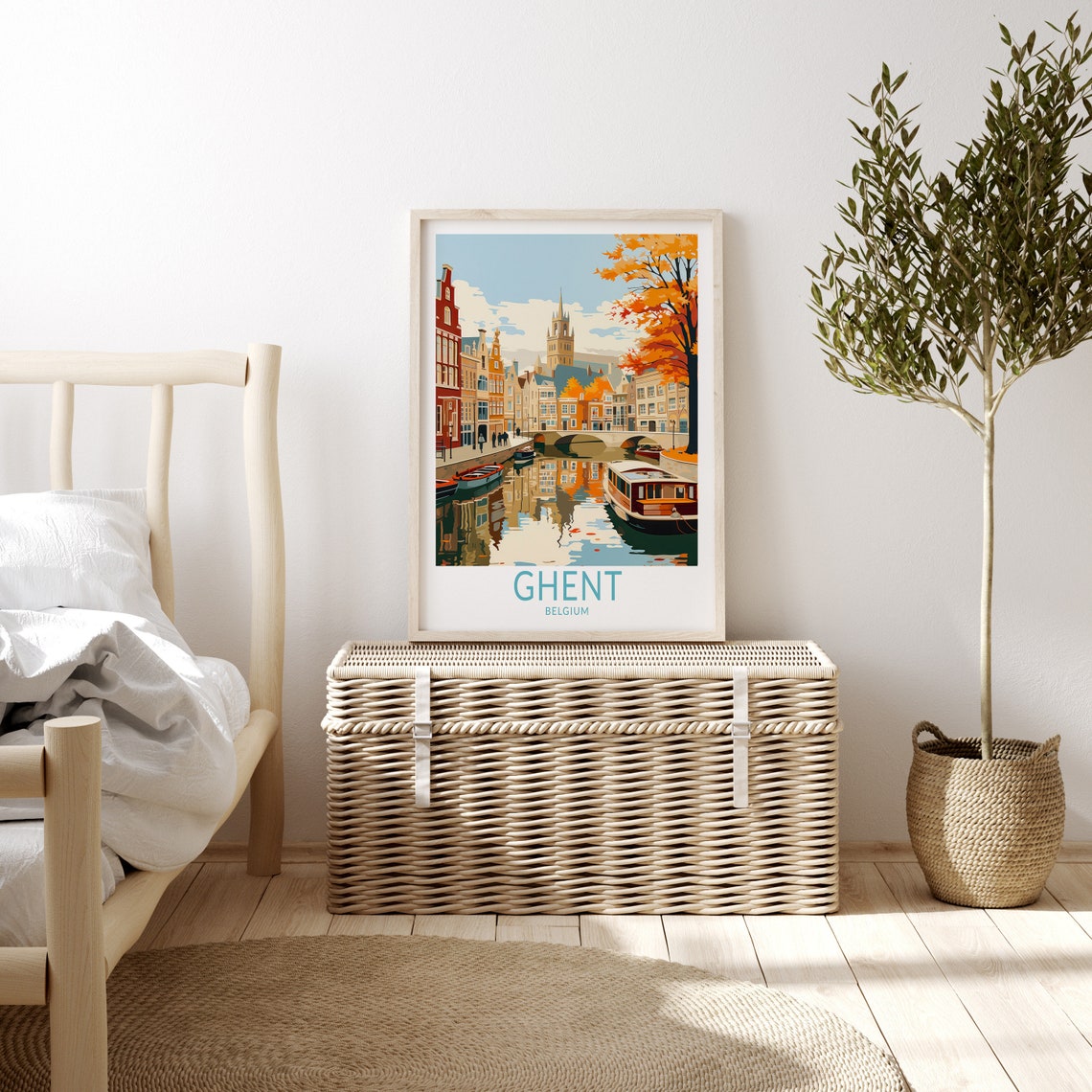 Ghent Belgium Travel Poster Ghent Europe Travel Postcard Custom Travel Poster Personalized Travel Poster Birthday Gifts - Image 3