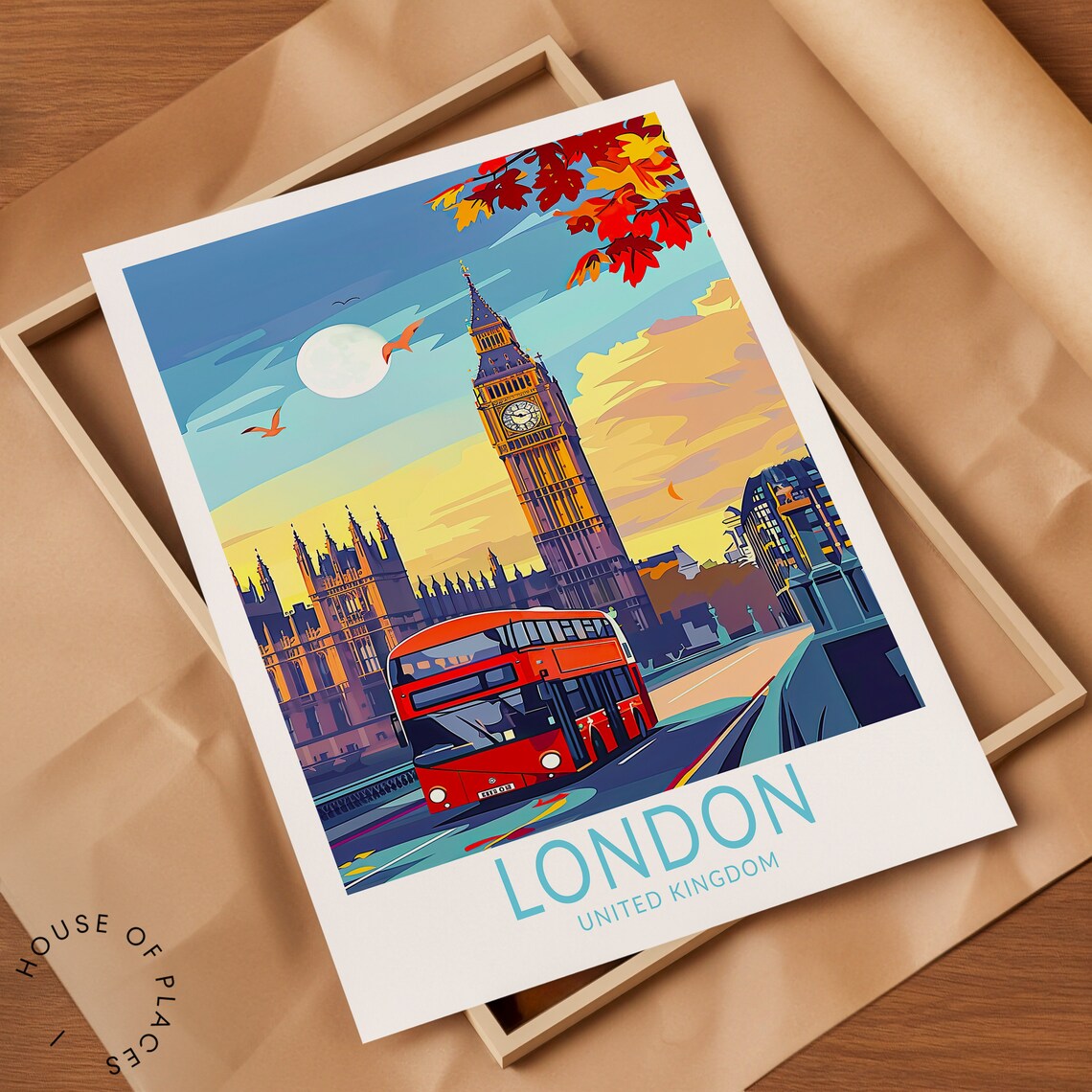 London Travel Poster, Big Ben United Kingdom Art Print - Image 2