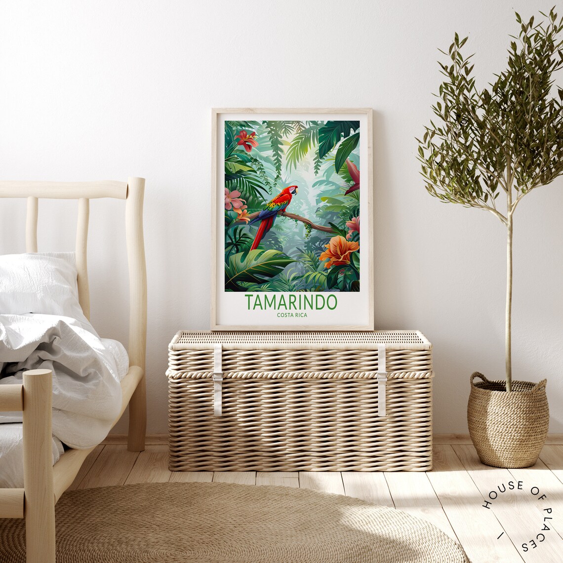 Tamarindo Costa Rica Scarlet Macaw Lush Rainforest Travel Poster - Image 4