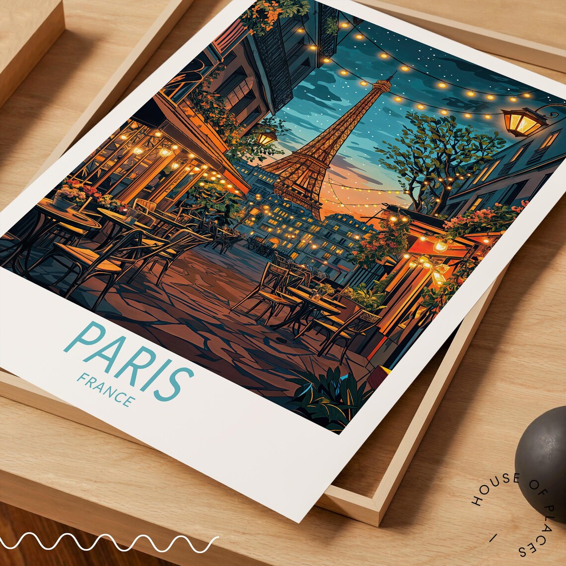Paris Eiffel Tower France Travel Poster, City Art Print - Image 3