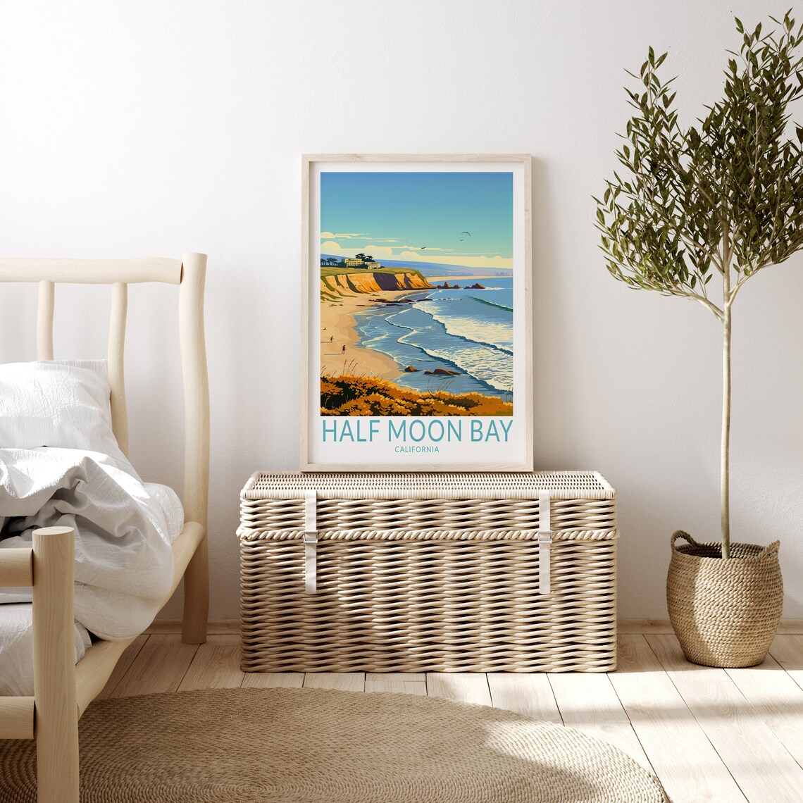 Half Moon Bay, California Travel Poster Print - Image 3
