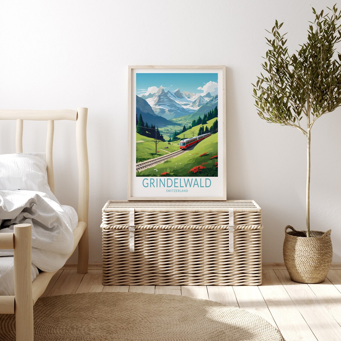 Grindelwald Travel Poster, Switzerland Alps Travel Poster - Image 3