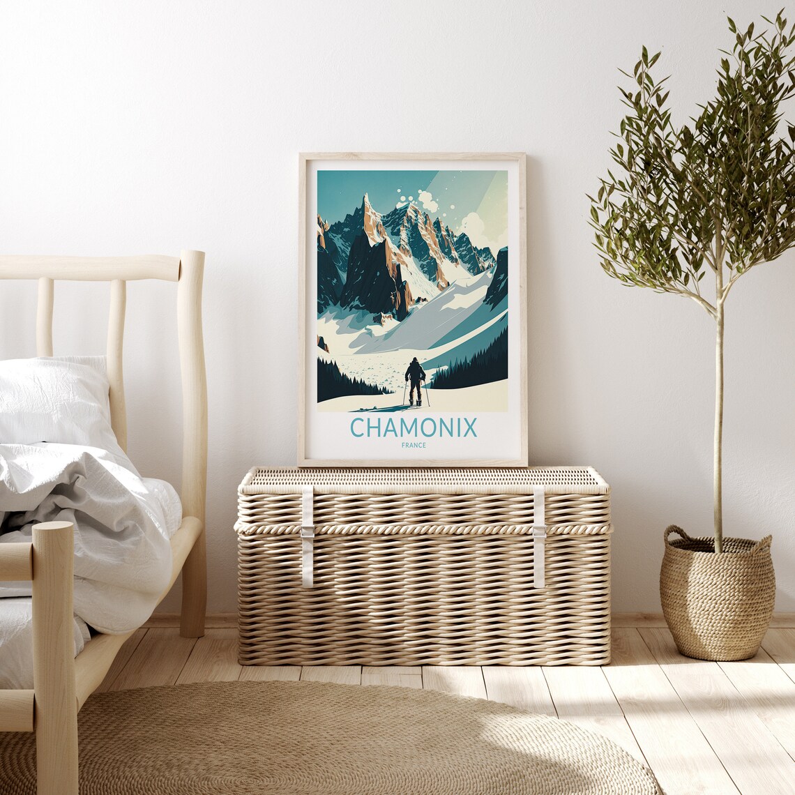 Chamonix France Travel Poster, Winter Ski Travel Print - Image 3