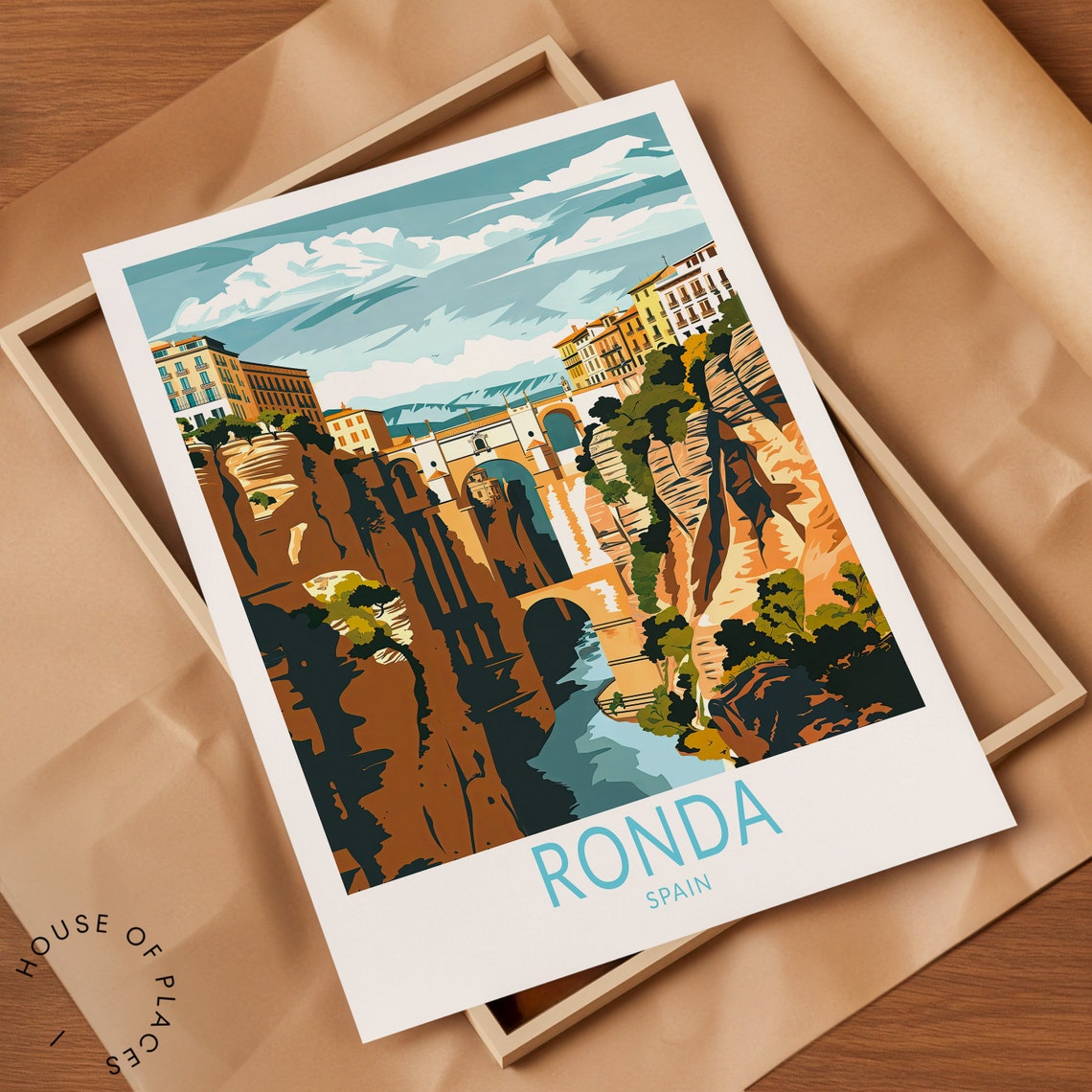 Ronda Spain Puente Nuevo Bridge Gorge Andalusia Travel Poster - Image 2