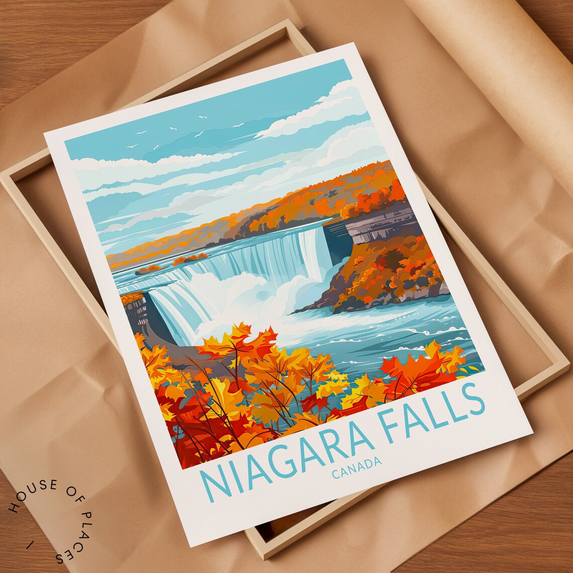 Niagara Falls Canada Horseshoe Falls Autumn Colors Travel Poster - Image 2