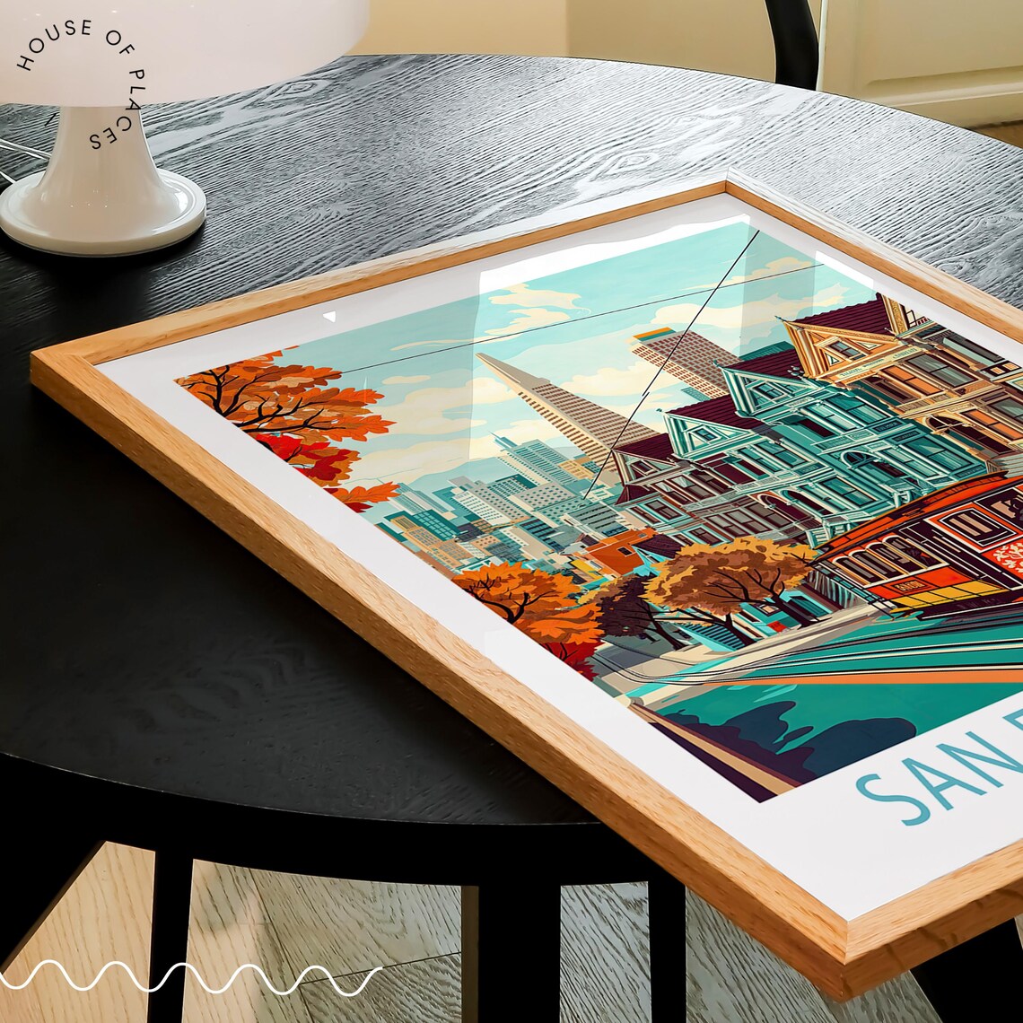 San Francisco California Cable Car Victorian Hill Autumn Poster - Image 3
