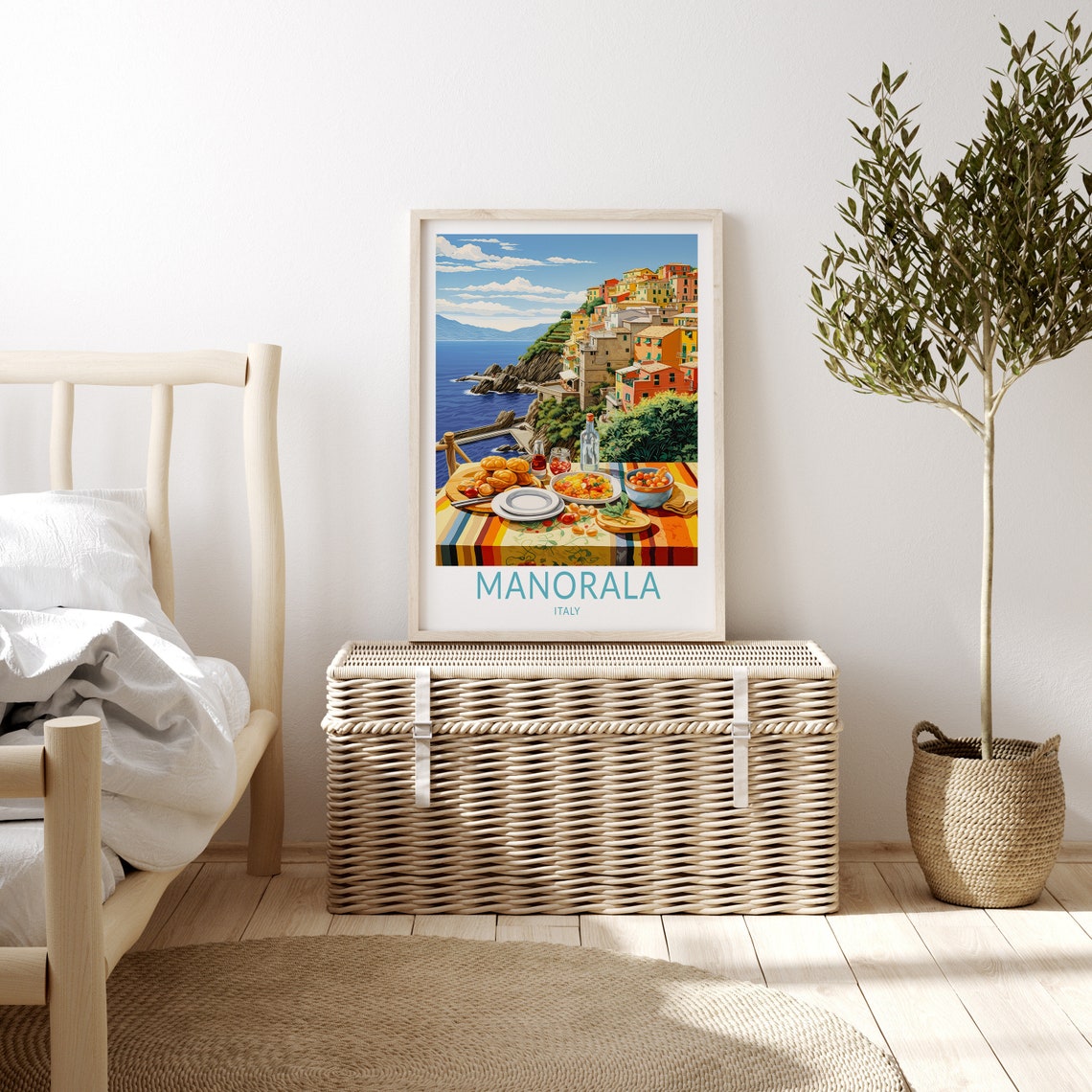 Manarola Italy Coast Travel Print Manarola Coastal Travel Poster Print Manarola Wall Art Food And Travel Wall Decor - Image 3