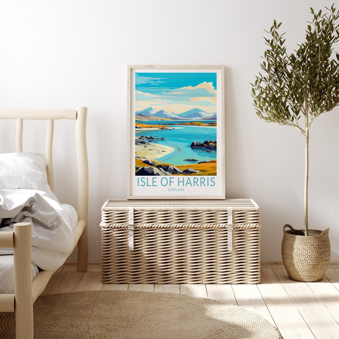 Isle of Harris Scotland Turquoise Bay Mountain Beach Art Poster - Image 3